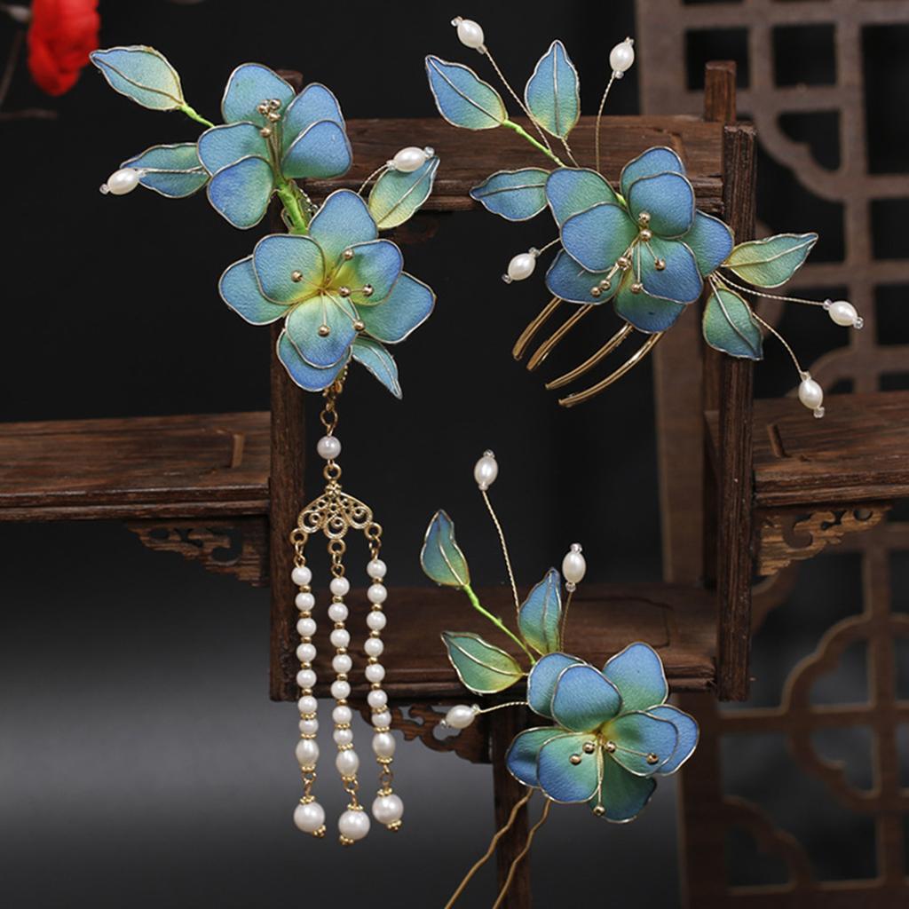 Chinese Style Hairpin/Hair Clip/Hair Comb Anti-slip Stable Grip Wedding Bridal Headdress for Birthday Stage Party Hairstyle Making