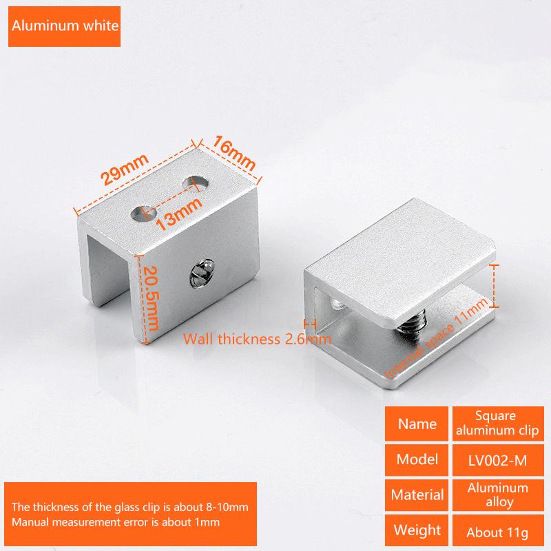 

4Pcs Square Glass Clamps Glass Clamp Holder Shelf Clip Aluminum Bracket Support For 5Mm 6Mm 8Mm 10Mm 12Mm Thickness Board