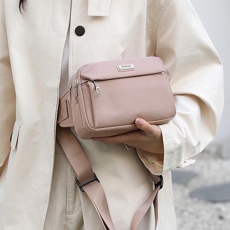 Chest Bag Women's Nylon Solid Color Small Bag Crossbody Bag Waist Bag