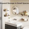 Wall Shelves 4 Pieces Wooden With Metal Brackets Wall Storage Floating Shelf Set For Kitchen Bedroom Living Room Office Hallway