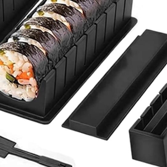 10Pcs DIY Sushi Making Kit with 8 Shapes Food-Grade PP Mold Set for Beginners Dishwasher Safe Creative Sushi Roll Maker for Home Parties