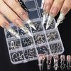 Xiaomi 12 Grids Punk Metal Nail Charms Multi‑style Silvery Gothic Star Snowflake Pins Punched Rivet Y2K Nails Decoration Nail Supplies