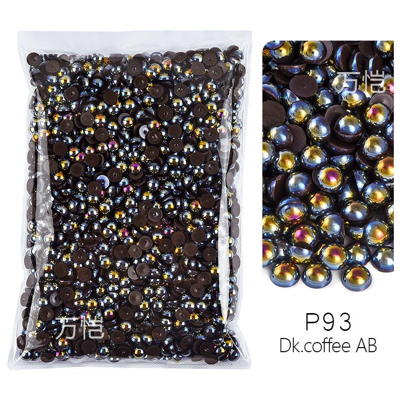 ABS Imitationsperle, Flachboden Halbrund Handyhülle Zubehör DIY Nagelkunst Perlen Schmuck Harzzubehör