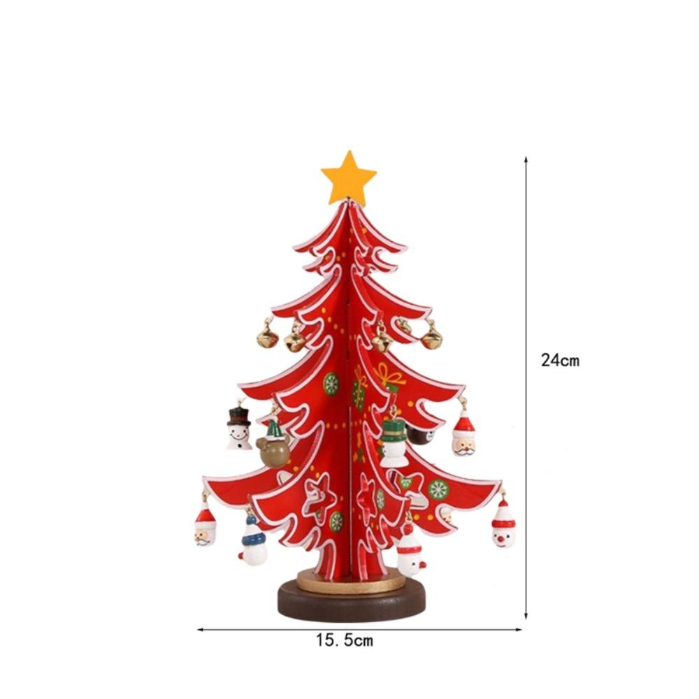 Wooden Material Christmas Tree Ornament Stereo Structure Christmas Decoration  Home