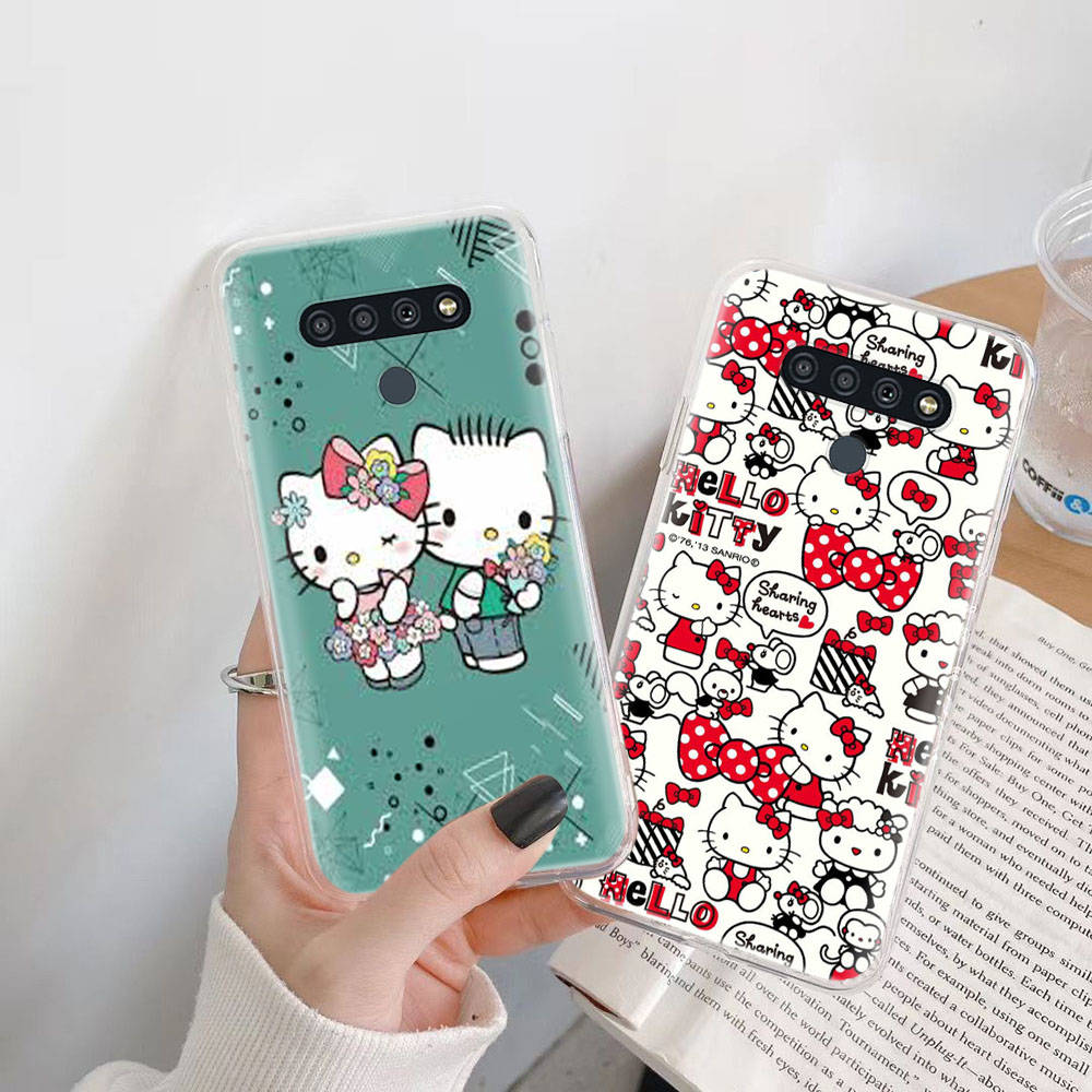 Transparent Case for Samsung A04 A14 A23 M33 M53 Realme 10 9 C35 C55 VIVO X80 Infinix Hot 30 Note 11 Tecno Spark 8P Pro L-22 Hello Kitty