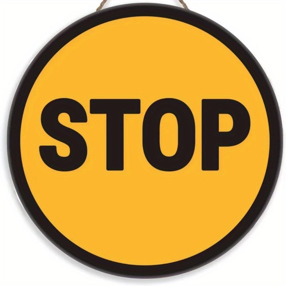 1pc 2d Flat Round Wooden Sign - 20cm No Trespassing On Private Road Warning Video Surveillance Wall Poster Board Courtyard Rigid Safety Sign