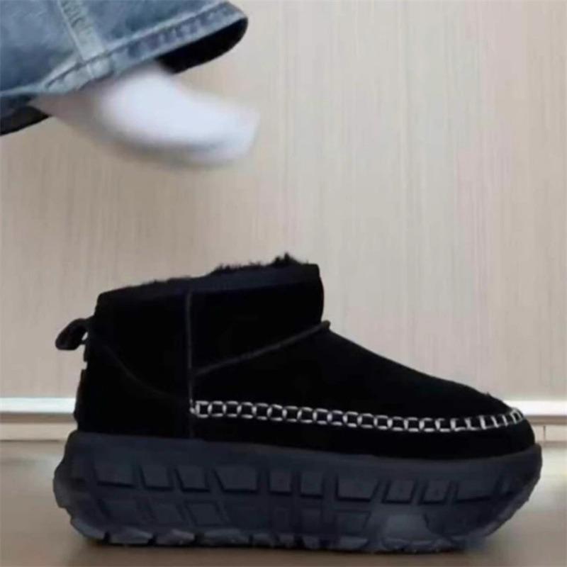 thick-soled snow boots women's new winter short tube piled and thickened versatile warm inner heightening casual cotton shoes