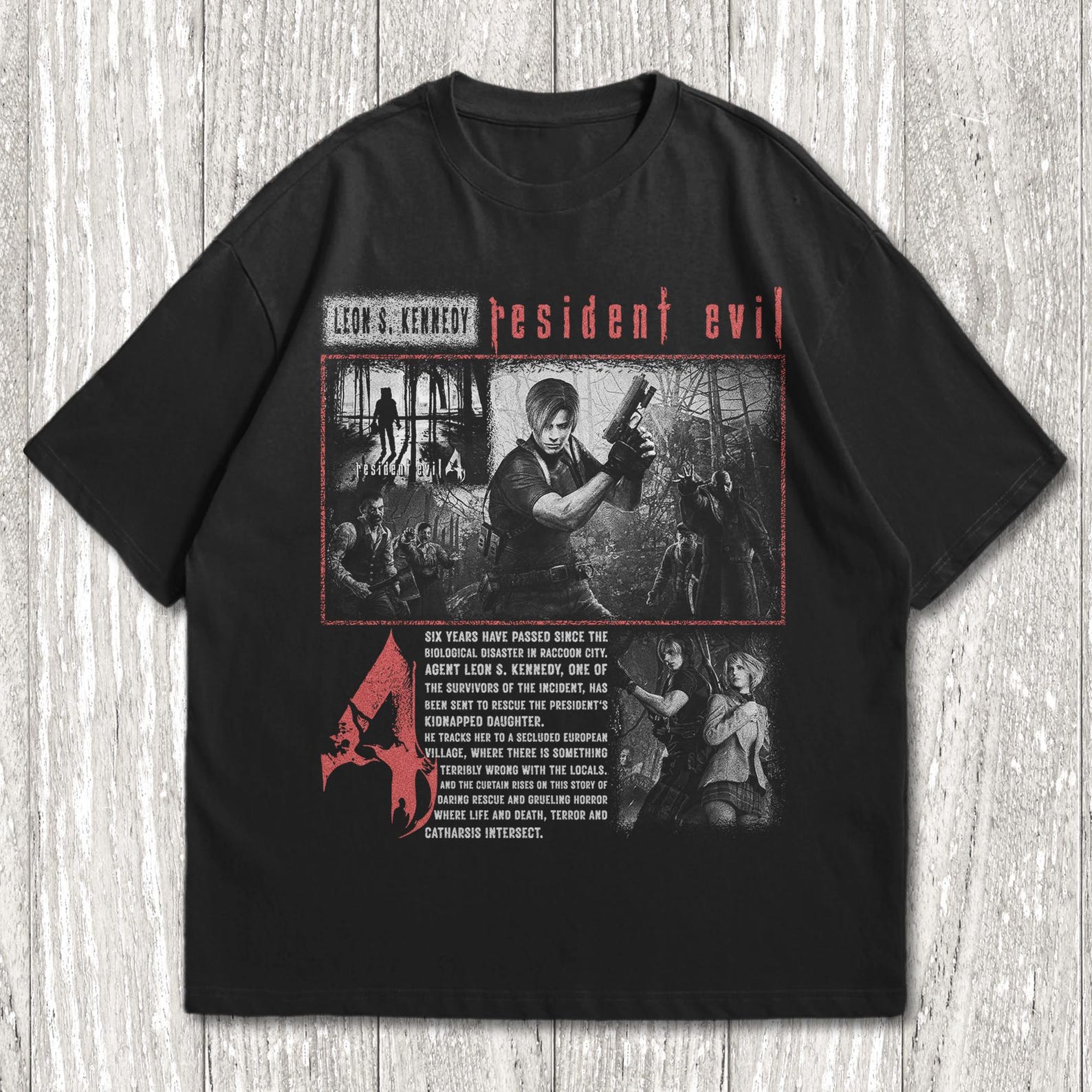Resident Evil 4 Shirt, Leon Kennedy Tee, Vintage RE4 Remake Graphic, Horror Game Shirt XL
