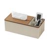 Cmaos Oak Grain Multifunction Desktop Organizer with Tissue Box