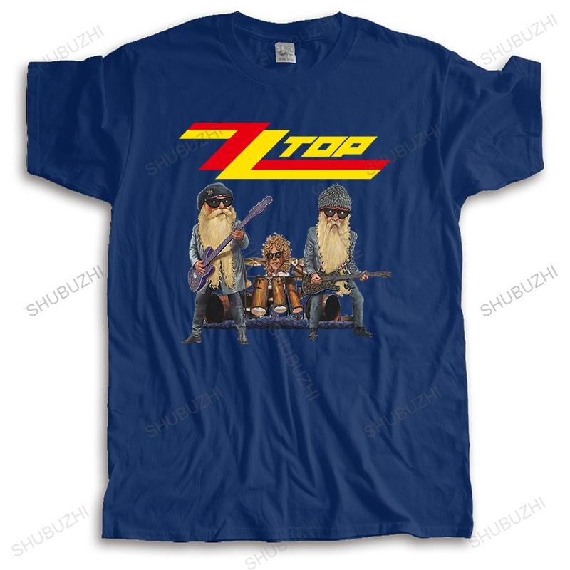 Cotton Tshirt Men Crew Neck Tops Classic ZZ Rock Band Funny Fashion Shubuzhi Casual Unisex Teeshirt Euro Size Brand Clothing