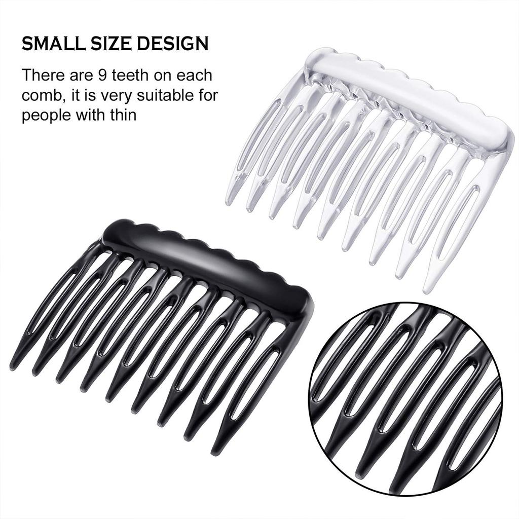 24 Pcs French Teeth Hair Combs Small Hair Side Combs Hairs Clip Comb DIY Bridal Wedding Veil Comb for Headwear Hair Accessories