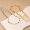 European-American Tassel Armband: 18K Gold U-Shaped Titanium Steel Bracelet