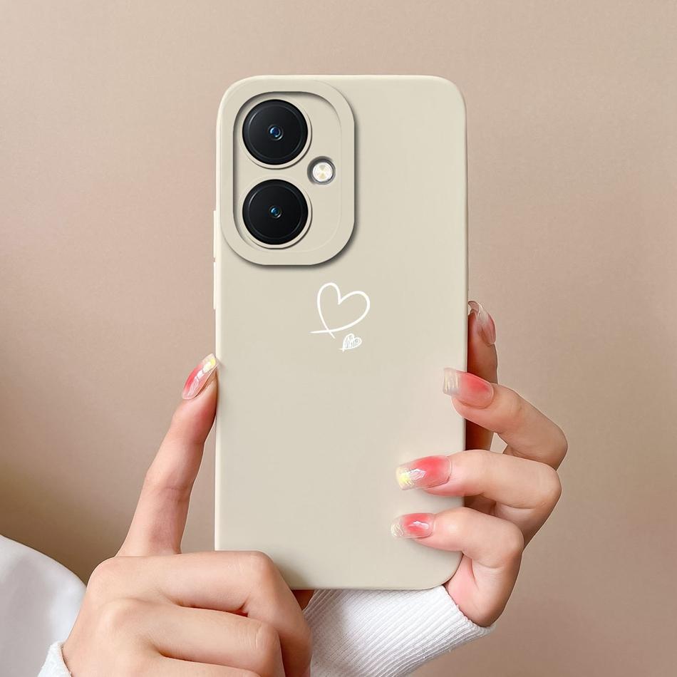 For Vivo Y27 4G 5G Phone Case Love Heart Soft Smooth Liquid Silicone Camera Protection Back Cover For Vivo Y 27 Funda Shell