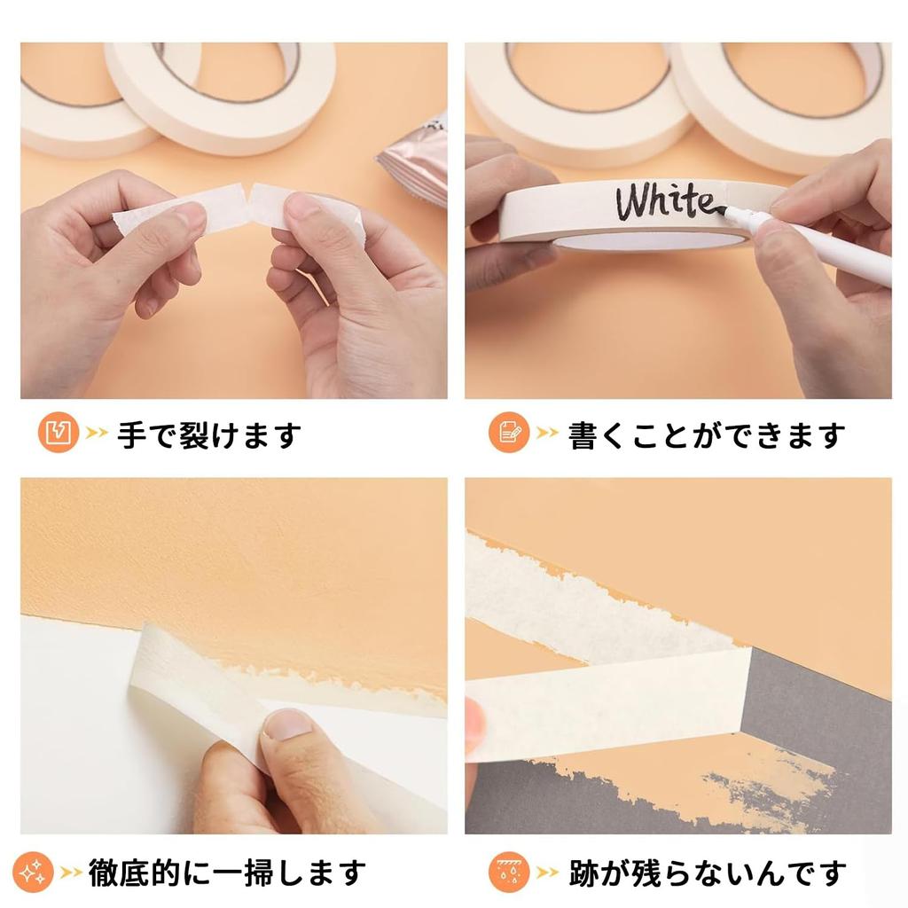 Stoooduo Masking Tape 1pc Construction Masker Tape 3cm Wide x 50m Long Paper Tape Drafting Tape Construction Painting (White)