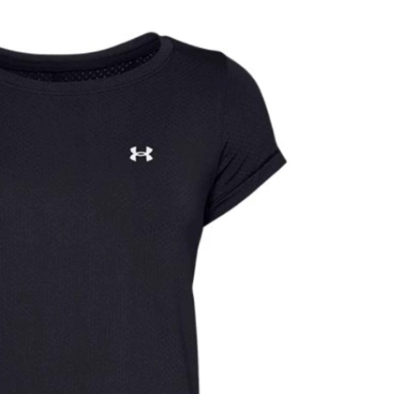 Under Armour Velocity Tech Round Neck Breathable Training T-Shirt Women Tops Black 1384246-001