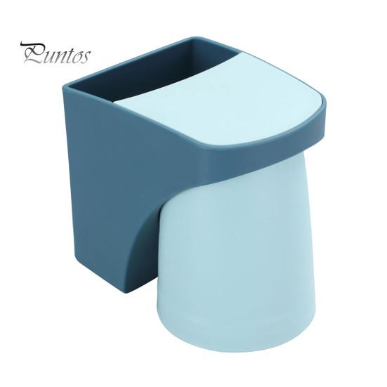 

1/2 шт. Тримач для зубної щітки з відділенням для зберігання Міцний витривалий Тримач для чашок, який легко встановити, Органайзер для ванної кімнати синій