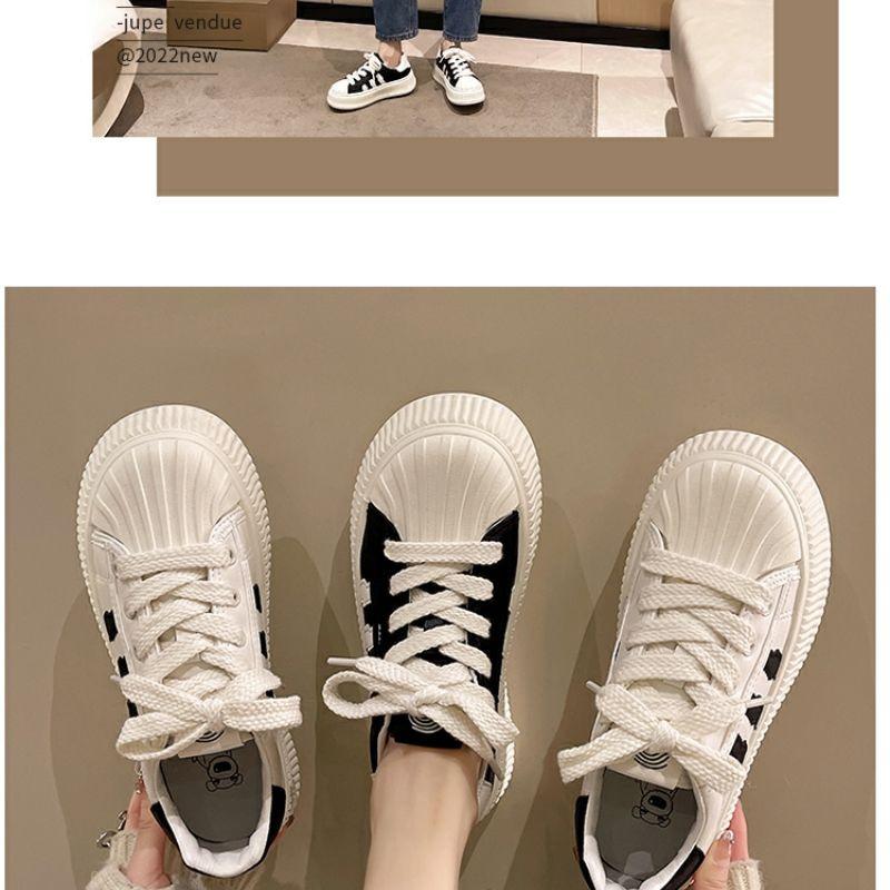 Internet celebrity little white shoes female ins tide super fire 2025 spring and autumn new Hong Kong style casual board shoes platform biscuit shoes