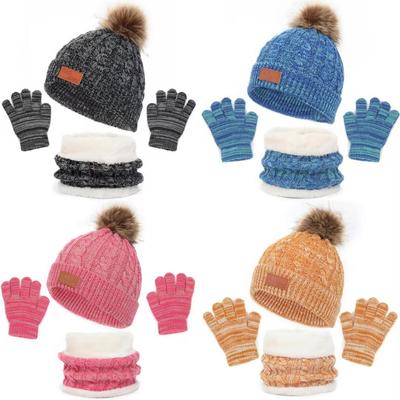 Conjunto de 3 peças de chapéu e cachecol para bebês