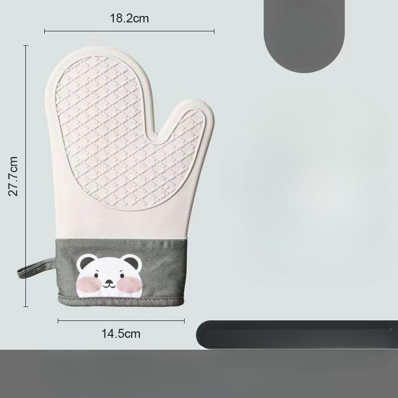 Wärmeisolierende Handschuhe aus Silikon, verdickt, rutschfest, für hohe Temperaturen geeignet, zum Backen und Verbrühen von Küchenhandklemmen