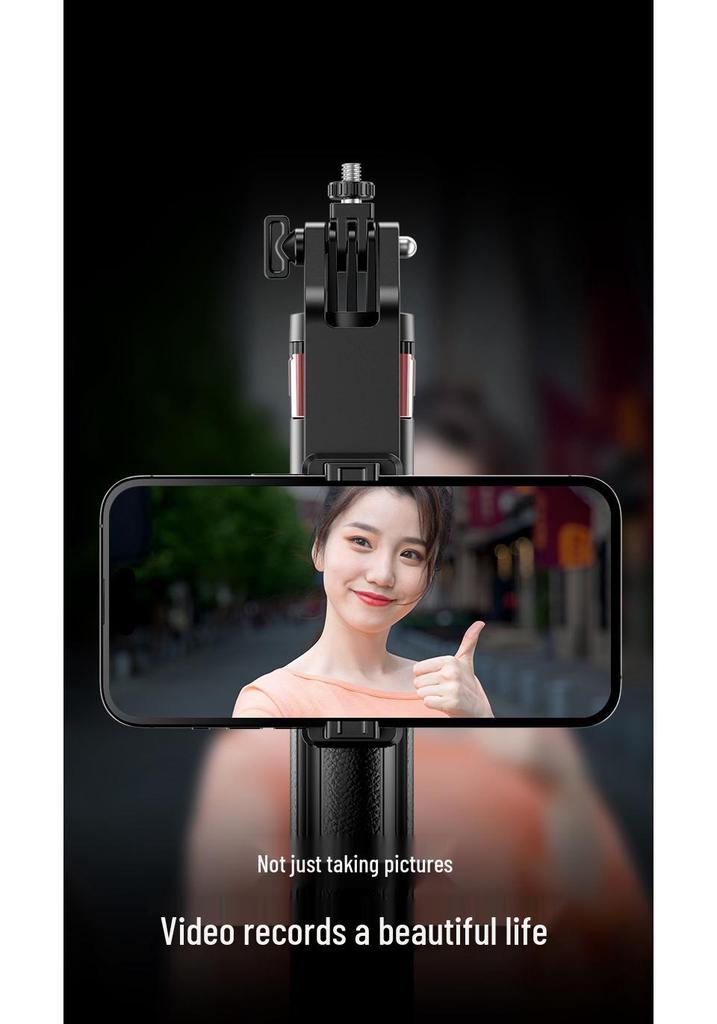 Mini Portable Bluetooth Selfie Stick with Gimbal and Floor Stand for Universal Phone Live Streaming