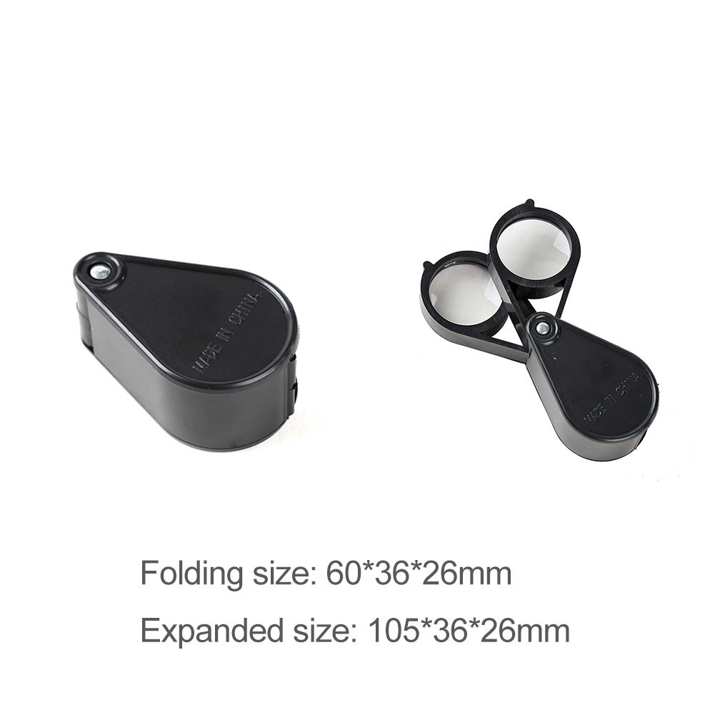 10X 30X 40X 30mm Double Open Folding Portable Jewelry Optical Glass Loupe Magnifier Portable Magnifying Glass Pocket Size