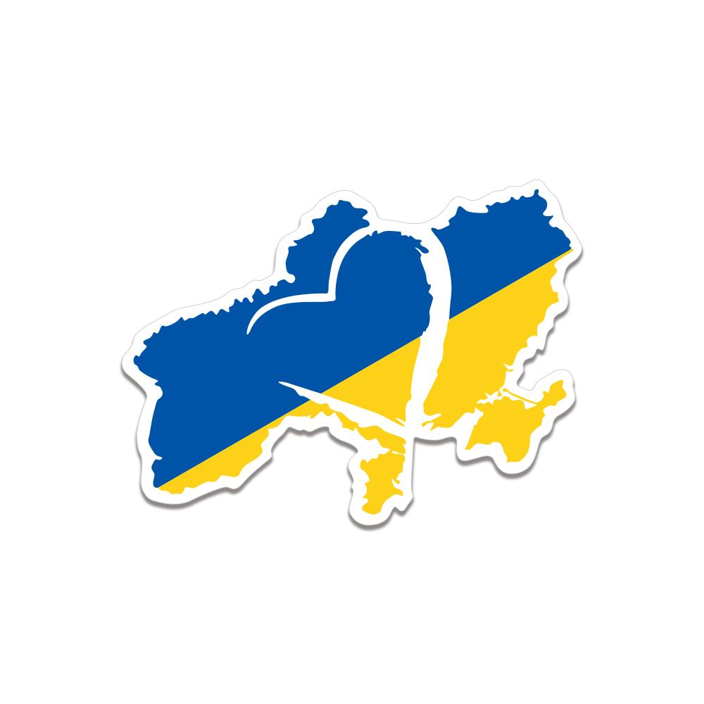 Car Sticker Ukrainian Flag Color Matching Heart Vinyl Decal Waterproof Sticker Car Moto Notebook Auto Exterior Decor Accessories
