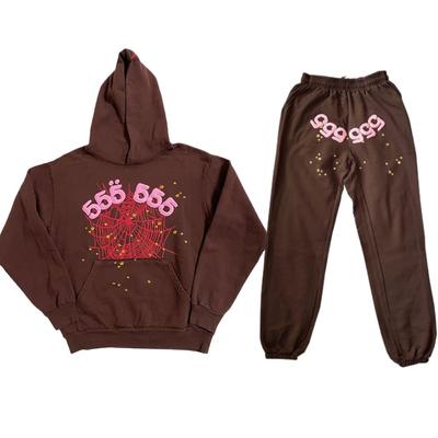 Herren- und Damen-Sp5der Spinnennetz Set 555555 Sportbekleidung Sweatshirt Jogginghose Set