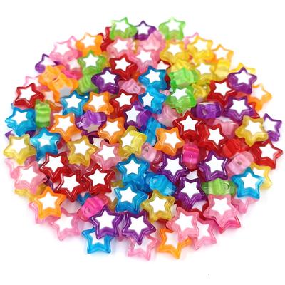 Zubehör zur Schmuckherstellung, 10 mm lose Perlen, 20 Stück, Perlen für DIY-Handarbeit, Material, Handarbeit, Herz-Stern-Perlen, bonbonfarbene Acrylperlen