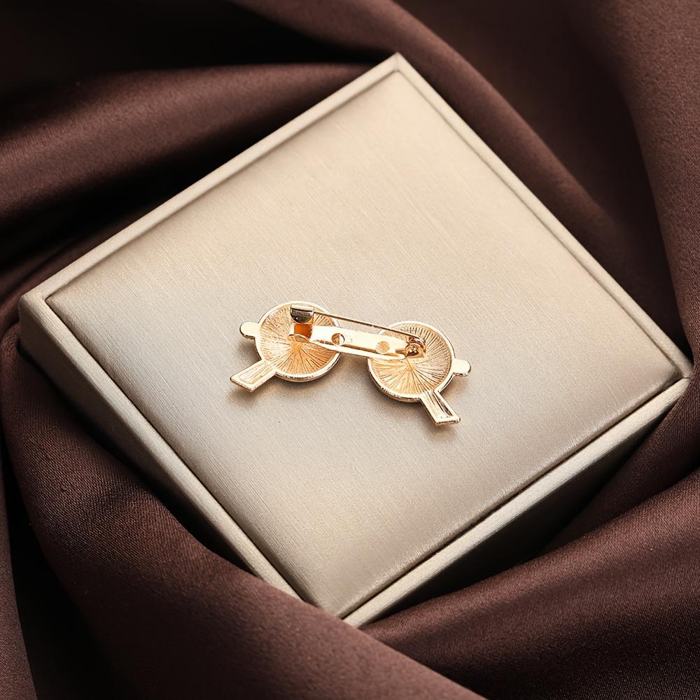 Elegant Glasses Shape Brooch Jewelry For Women Vintage Style Clothings Decoration