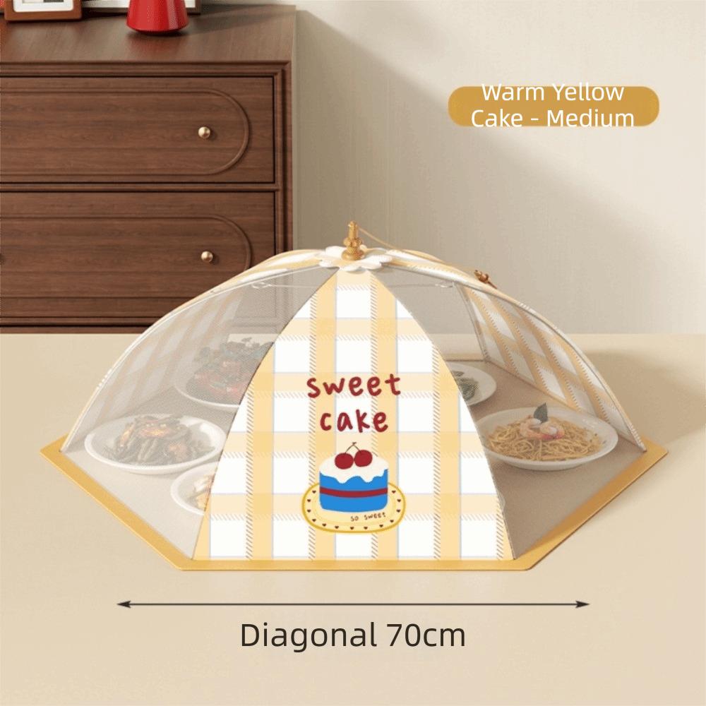 Dustproof Food Cover Foldable Table Food Cover Household Supply Kitchen Food Tent  Daily Use Blue Round 70cm