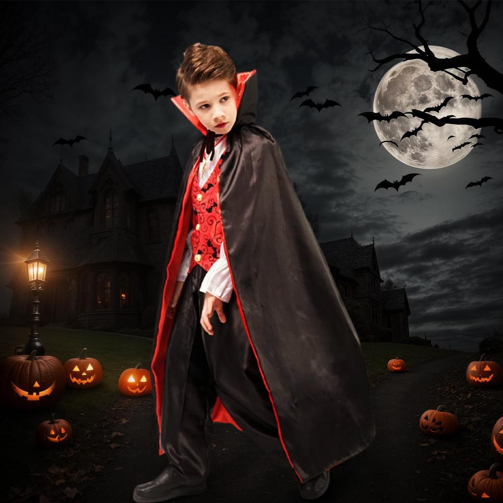 Formemory Vampire Cosplay Kids' Vampire Count Dracula Costume Halloween Costume for Kids, Events, Photography, Parties, School Festivals, Stage