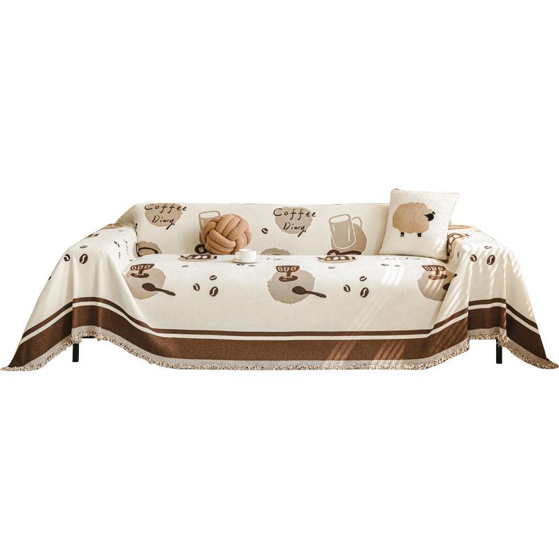 Chenille Sofabezug Stoff Vier Jahreszeiten Universal Rutschfest Drei-Sitzer Sofa Handtuch All-Inclusive Sitzbezug Staubschutzdecke