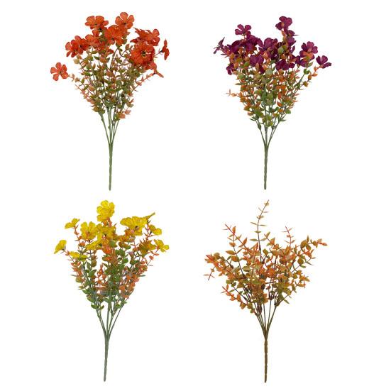5/12Pcs Fall Artificial Violet Flower Realistic Fake Silk Flower Home