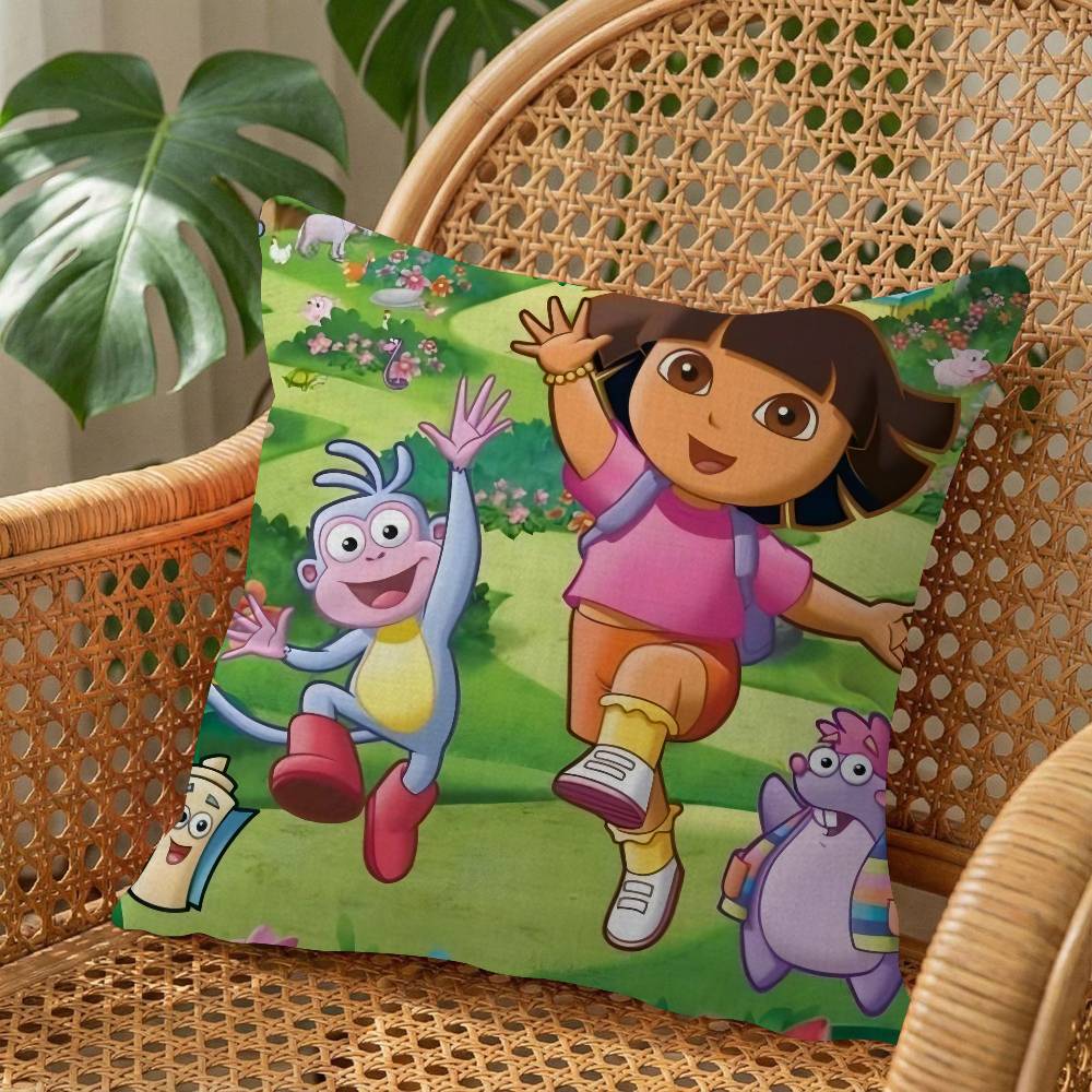 Cartoon D-Dora The E-Explorer Cushion Cover Inches Farmhouse Decor Home Throw Pillow Covers For Couch Decorations