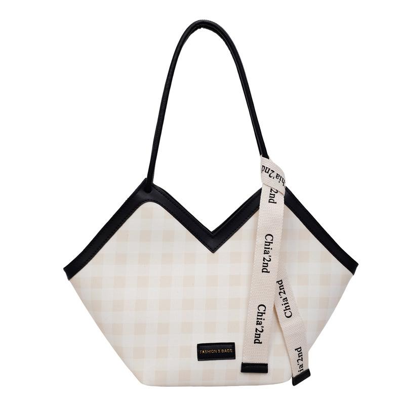 Damentasche mit großem Fassungsvermögen, neue Mode, Schulter-Tragetasche mit Kontrastfarbe, Sommer-Trend, Pendler-Achseltasche