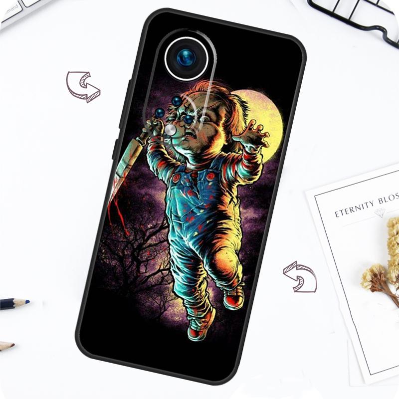 Scary Chucky Doll Horror Movie Case For Huawei P30 P50 Pro P40 P20 Lite P Smart 2019 Nova 5T Honor 70 50 80 X8 X9 Cover