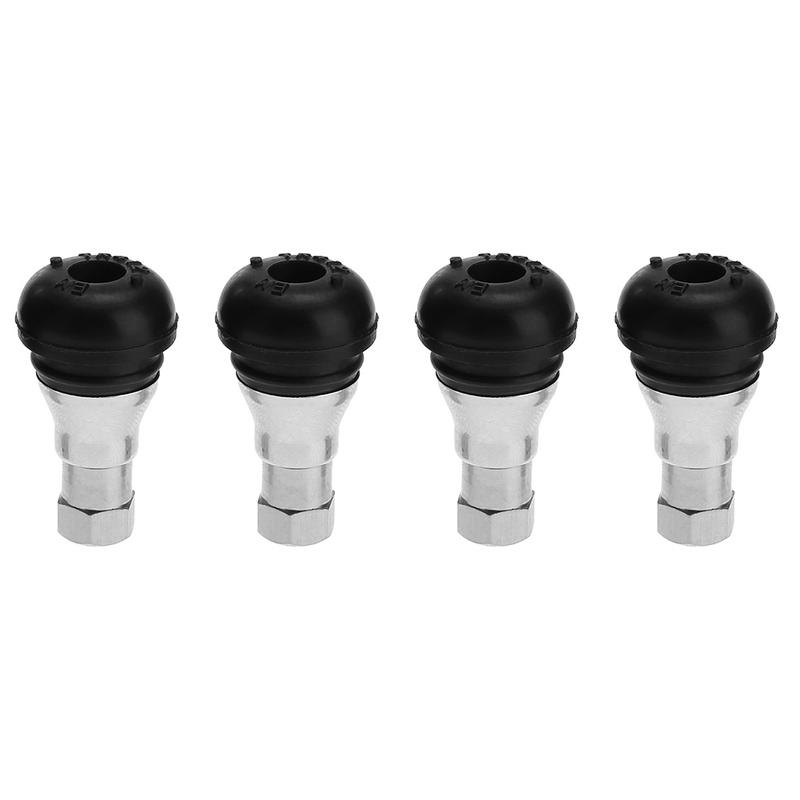 4pcs Universal Tubeless Rubber Car Chrome Rubber Dustproof Easy Installation Tyre Valve Stem Cap Snap for Standard 11mm Rim Hole