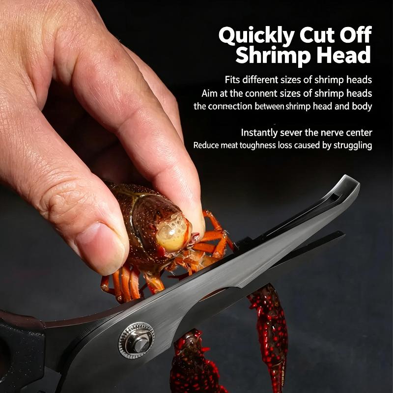 Premium Multi-Functional Crayfish Shears, Heavy-Duty Stainless Steel Seafood Scissors With Ergonomic Grip