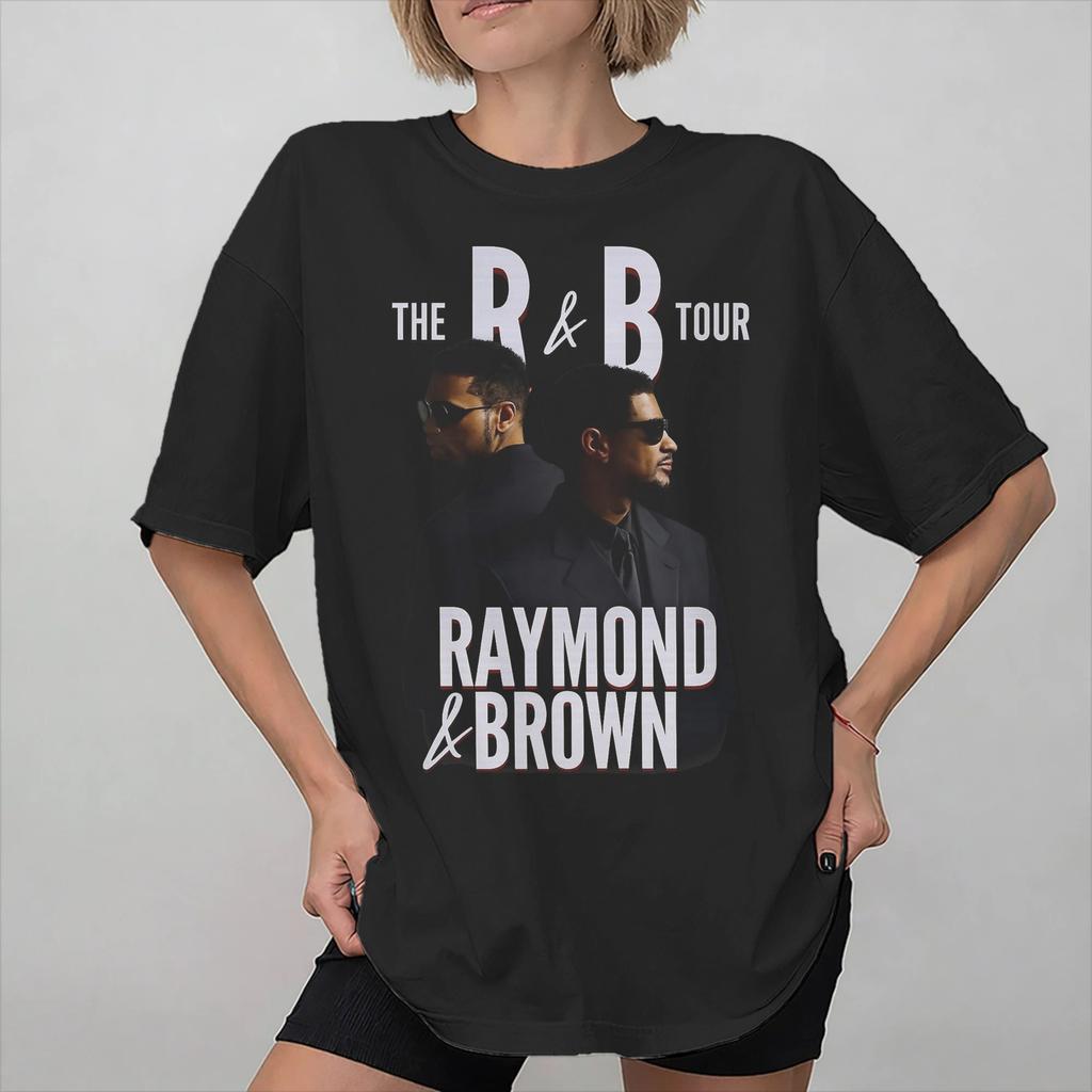 Graphic Printing Chris Brown Ushers RB Tour 2026 T Shirt for Unisex Women Pure Cotton Tshirts Short Sleeve Clothing