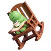 2PCs/set Cute Reading Frog Miniatures Mini Small Chair Ornaments Rocking Chair Frog Models  Home