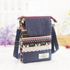 Sac bandoulière à 5 couches à grand écran avec motif de feuilles pastorales pour femmes