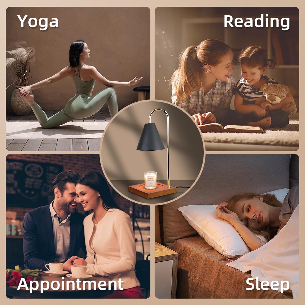 Melting Wax Lamp Aromatherapy Retro Candle Warmer Lamp with Timer Candle Melt Lantern for Home Bedroom Desktop Decoration Light