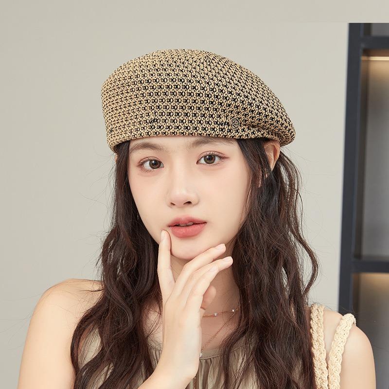 Spring and summer new sweet versatile beret women's light luxury high-end sense breathable face small painter hat