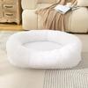 Round Plush Pet Bed for Dogs Cats Fluffy Warm Soft Circle Cushion Mat Detachable Washable Dog Sofa for Kennel Cozy Sleeping Mattress