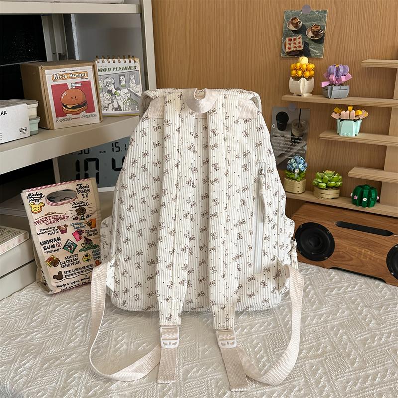 Cord-Schleifen-Rucksack Damen Leichter Zugband-Pendlerrucksack