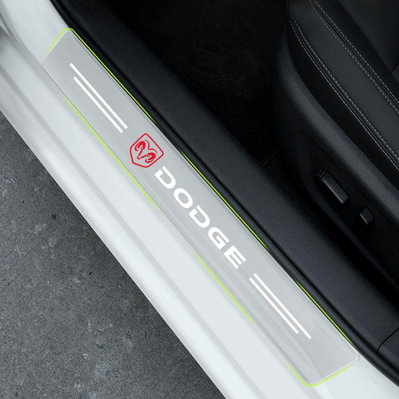 Car Threshold Sticker Scratch Resistant Transparent Film Protector for Dodge Challenger Charger RAM 1500 Stratus Dart Dakota Charger Avengr Durango