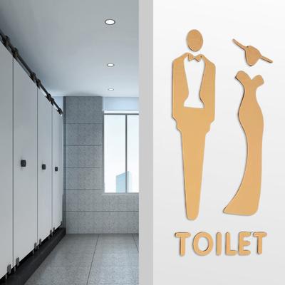 Yousheng Matowy akrylowy znak łazienkowy Samoprzylepny Drzwi toalety Toaleta 3D Mężczyźni Kobiety Znak Biuro Biznes Hotel Łazienka Ściana Oznaczenie Płci