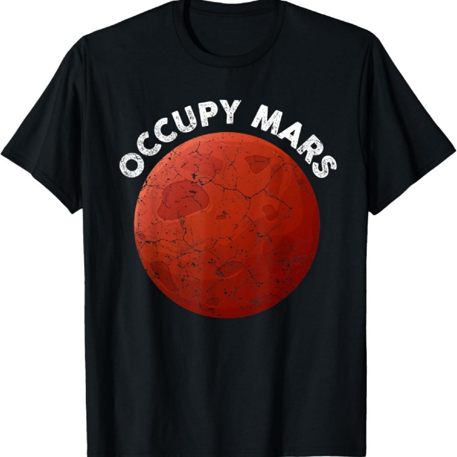 Захвати Марс Научная фантастика Космос межзвездный Ракета Звездолет Футболка XXXXXL чёрный