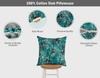 Vargottam  Square Pillow Cover - Decorative Pillow Covers  12x12 Inches,  Printed  Teal Blue  Theme  Pillowcase,