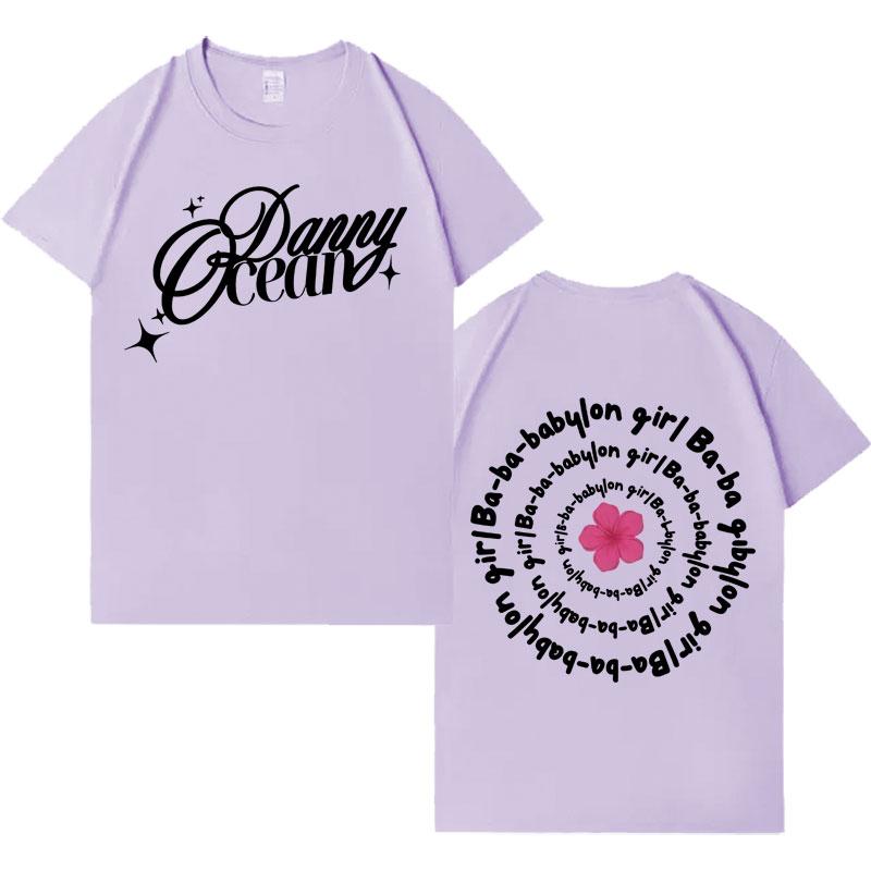 Rapper Danny Ocean Hip Hop New Album Tshrits Harajuku Oversized Short Sleeve TShirt Mens Crewneck Loose Cotton Tshirt Fans Gift